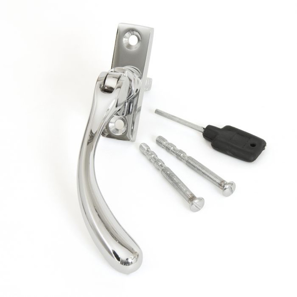 From the Anvil Slim Peardrop Espag Window Handle - Polished Chrome (Right Hand)